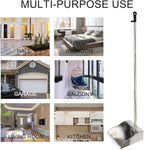 Stainless Steel Dustpan Metal Dustpan with Handle Heavy Duty Dust Pan Upright Dust Pan for Home Office Lobby