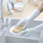HSL Household Cleaning Gloves - Reusable Kitchen Dishwashing Gloves with Latex Free, Cotton lining, Waterproof, Non-Slip (Small, 3 Pairs)