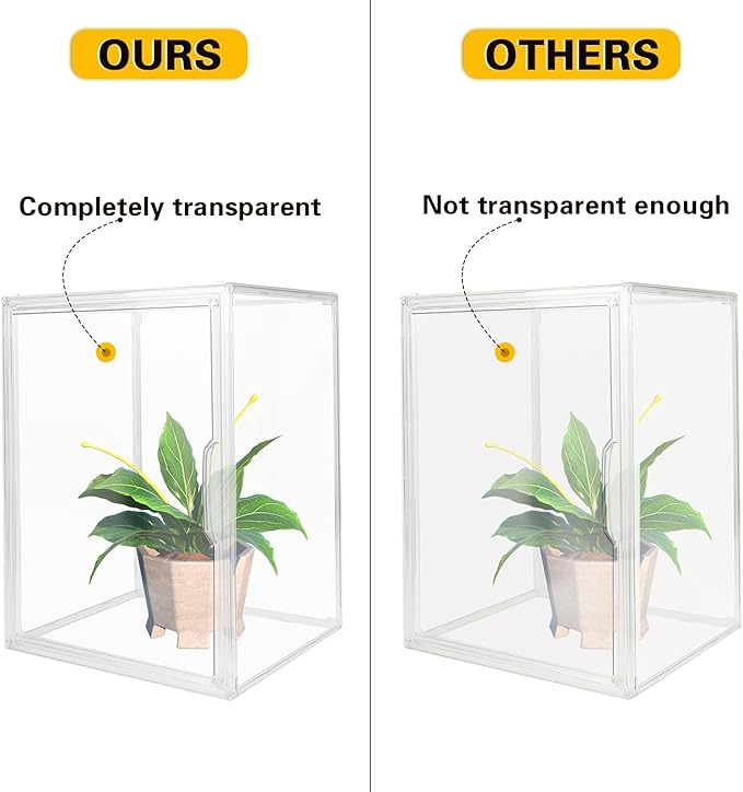Clear Stackable Plastic Storage Bins with Magnetic Lid, Dustproof Book & Cosmetic Display Cases, Large Figures Collectibles Showcase, Shoe Box, Protection Organizer (L, Count, 5)