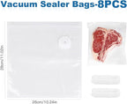 Vacuum Sealer Bags with Air Valve,8 PCS 10"×11" Reusable Vacuum Seal Bags，BPA-Free Heavy Duty Food Storage Bags for Food Storage, Cooking