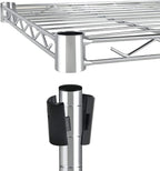 Simple Deluxe Heavy Duty 4-Tier Storage Shelving Unit, 35.83" W x 13.98" D x 55.91" H, 1000 Lbs Loading Capacity, Chrome