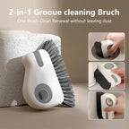 2 in 1 Groove Cleaning Brush, Window Track Cleaning Tools, Multifunction Window Track Cleaner with Hard Bristle and Hidden Scraper, Crevice Brush for Sliding Door Track, Window Seal, Sill (Orange)