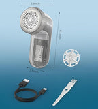 BEAUTURAL Fabric Shaver, Rechargeable Lint Remover, Electric Portable Sweater Defuzzer with 3 Speeds, 6 Leaf Blades, Digital LED Display, Remove Pilling for Clothes, Furniture, Sweater, Couch, Blanket