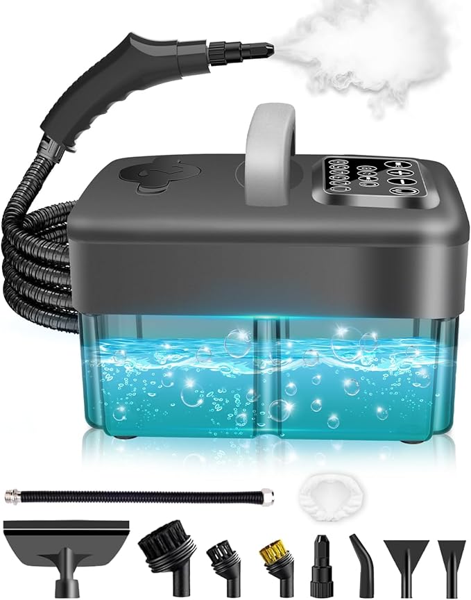 Steam Cleaner for Home - 1600ML Water Tank 15s Heat-Up Portable Steamer for Cleaning, 6 Level Adjustable, 2500W, 45PSI, 250°F Steam, Handheld Steam Cleaner for Car Detailing, Grease, Tile,Grout