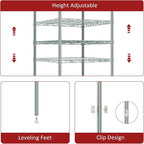 IZEUK 3 Tier Heavy Duty Steel Storage Shelves, Metal Shelf Wire Shelving Rack for Pantry, Kitchen, Cloakroom or Office Organization (13.8" D x 13.8" W x 25.5" H, 750LBS, Green)