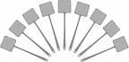 HARFINGTON 9pcs Fly Swatter 4.5"x4.5" Plastic Manual Heavy Duty Long Handle Fly Swatter for Home Indoor Outdoor, Silver