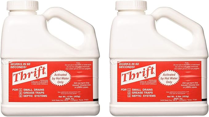 THRIFT FBA_T-600 T-600 Alkaline Based 6 lb. Granular Drain Cleaner, White (White, 2-Pack)