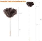Extendable 94.5 Inch Ostrich Feather Duster with Extension Used for Home Cleaning Ceilings Furniture Fans Washable（210cm Telescopic Rod,Grey）
