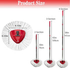 Spin Mop Replacement Head Mop Replace Head Compatible with O Cedar EasyWring Spin Mop - 4 O-Ceda Mop Refills、30-58in Mop Handle and 1 Mop Base Combo Set, 2white