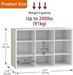 Garden 4 you Shoe Storage Bench, Cubby Shoe Rack with 9 Cubbies, 3-Tier Wood Shoe Rack Organizer, Shoe Organizer Cabinet for Entryway, Hallway, Closet and Garage, White