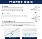 No Drilling Closet Rod, 27.5-94 Inches Hanging Closet Rod for Clothes, Closet Bar & Pole Heavy-duty, Closet Rods for Hanging Clothes For Closet Wardrobes Bathroom Laundry RV Curtains,White