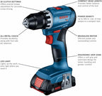 Bosch GSR18V-400B12 18V Compact Brushless 1/2 In. Drill/Driver Kit with (1) 2 Ah Standard Battery