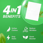 Soulink Fabric Softener Sheets for Washing Machine, No Plastic Jug Soap Strips, Alternative to Fabric Softener Liquid and Pods, Unscented Fragrance Free, Up to 240 Loads