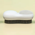 Two-Sided Laundry Stain Remover Brush, Soft Bristle for Scrubbing Out Tough Stains on Wool Cashmere Delicate Fabrics Knits Cotton Leather, Easy to Grip Hand Washing Clothes Brushes (White)