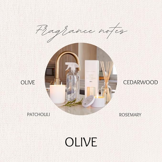 Hillhouse Naturals Linen Mist and Room Spray - Pure Essential Oils for a Pillow and Fabric Spray - Aromatherapy Spray for Relaxation and Sleep - 1 liter (Olive)