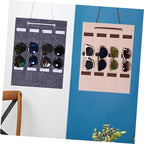 VALICLUD Felt Sunglasses Organizer Hanging Bag 30x40cm Small Storage Pouch Wall-Mounted Glasses Holder for Eyewear and Jewelry Storage