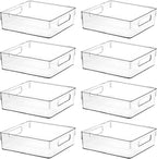 Clear Plastic Storage Bins, Home Bathroom Laundry Room Freezer Refrigerator Pantry Organizers and Storage Containers Fridge Organizer Bins Kitchen Organization Cabinet Medicine Bin for organizing