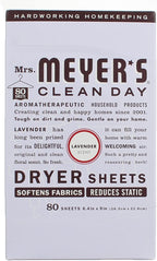 Mrs Meyer's Clean Day Dryer Sheet, 80 Count