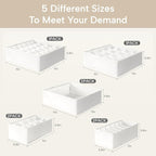 Criusia Underwear Sock Drawer Organizer Dividers 8 Set, Foldable Dresser Closet Organizers and Storage Bins for Baby Clothing, Sock, Underwear, Bra, Ties, Scarf (White)