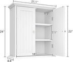 ChooChoo Bathroom Wall Cabinet Set of 2, Over The Toilet Space Saver Storage Cabinet, Medicine Cabinet with 2 Door and Adjustable Shelves, Cupboard, White