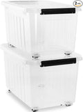 Citylife 54 QT Clear Plastic Storage Bins with Lids Stackable Storage Boxes with Lids Large Plastic Storage Containers for Garage Closet Kitchen 2 Packs