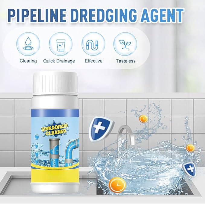 2 PCS Sink & Drain Cleaner Powder, 2026 New Upgraded Quick Foaming Powder for Bathroom and Kitchen Dredging