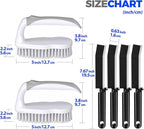 Scrub Brush - 6 Pack, Scrub Brushes for Cleaning, Heavy-Duty Scrub Brush, Stiff Bristles Cleaning Brush, for Kitchen, Bathtub, Floor and Wall Surfaces, Green