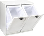Household Essentials Laundry Sorter Cabinet, Scandi White Finish
