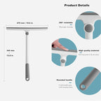 Shower Squeegee & Cleaning Brush Sets,All Purpose Squeegee for Shower Door, Mirror, Glass,Window Cleaner Tool,Streak Free Shower Squeegee,(11'’ Wide 360° Rotating Squeegee + 5'' Brush)