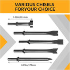 Air Hammer Kit with 4-Piece Chisel Set & Case, 2500 BPM Pneumatic Hammer Set for Automotive Repair, Metal Working, Rust Removal & Home Garage