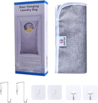 KEEPJOY Hanging Laundry Hamper Bag with 2 Different Types of Hooks, Size 20 x 30 Inch Door Laundry Hamper Storage Bag for Dirty Clothes, Blankets, and Toys (Grey, 1-Pack)