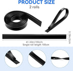 2 Roll Rubber Squeegee Replacement Blades, 41 Inch Squeegee Blade Silicone Squeegee Rubber Replacement Black Squeegee Scrubber Squeegee Refill Blades Head for Windows, Glass Cleaning, Shower Doors