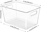 YIHONG 6 Pack Clear Pantry Organizer Bins, Plastic Containers with Handle for Kitchen,Freezer,Cabinet,Closet,Bathroom Under Sink Storage