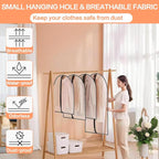 Garment Bag Clear for Long Dress (24'' x 60'' Set of 6) Clothing Suit Bags for Closet Storage Wedding Dress Garment Bags with Zipper Gown Garment Cover for Long Dresses