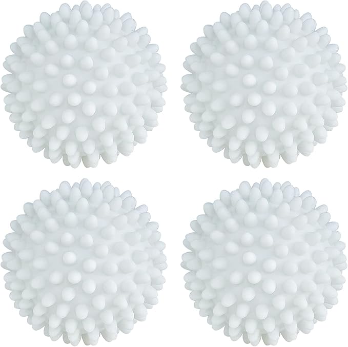 Dryer Balls 4 Pack - Non-Toxic Reusable Dryer Balls (White)