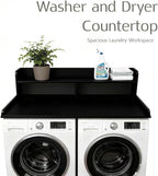 2-Tier Washer and Dryer Countertop, 54" W x 27.6" D Laundry Room Organization,Washer Dryer Topper Storage for Folding Clothes Over Washer and Dryer-Black