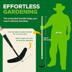 Weeder Tool for Lawn & Garden - Garden Cultivator Long Handle for Large Areas, Gardening Hand Weeding Tools, Long Weed Puller Tool Lawn Cultivator for Grass, Flower Beds or Backyard - KWIK EDGE Boss