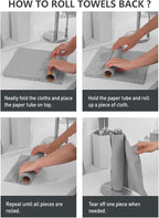 Fantasticlean Microfiber Cleaning Cloth Roll -60 Pack, Tear Away Microfiber Towels, 12" x 12", Reusable, Washable, Scratch Free, Ultra Absorbent for All-Around Cleaning Supplies (Grey & DimGrey)