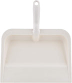 Superio Heavy Duty Plastic Dustpan with Comfort Grip Handle Beige, Durable, Lightweight Multi Surface Dust Pan Easy Broom Sweeping, 10 inch Wide