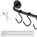 Mkono Mug Holder Wall Mounted Coffee Cup Rack Hanger Modern Metal Wall Rack with 15 Mug Hooks Rustic Utensil Tea Cups Storage Organizer for Kitchen Dining Room Coffee Bar, Set of 3, Black