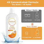 4 Packs Floor Cleaning Solution Compatible with Tineco iFloor & Floor One Cleaner Solution Orange Scented Deep Clean Residue & Streak Free for Multiple Hard Floors, for All Robotic Vacuum Mop Solution