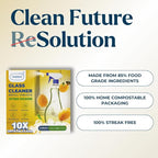Glass Cleaner Refill Tablets | Plant-Based Streak-Free Window & Mirror Cleaner | Non-Toxic & Eco-Friendly Cleaning Solution | Plastic-Free Packaging | Citrus Cologne - Pack of 32