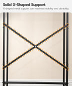 HOOBRO Over the Toilet Storage, 3-Tier Over Toilet Bathroom Organizer, Freestanding Above Toilet Shelf with Adjustable Feet, Space Saving, Easy Assembly, Rustic Brown and Black BF63TS01
