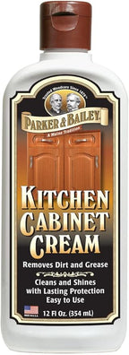 Parker & Bailey Kitchen Cabinet Cream, Multi Surface Cleaner & Furniture Cleaner, Quick Shine Wood Restorer & Protector for Cabinets, Tables & Surfaces, Renews & Restores a Finish for Wood, 16oz