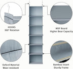 YOUDENOVA Hanging Closet Organizer, 6-Shelf Closet Hanging Shelves, Grey