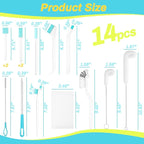 Potanro Ice Machine Cleaner Brush Sets, 14pcs Countertop Ice Maker Cleaner Tools, Gap Crevice Cleaning Brushes Tools Small Spaces, Scrub Sponge, Thin Brush for Cleaning Window Track, Straw, Bottle