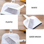 Tofficu Mini Kitchen Table Cleaning Brush and Dustpan Set, 2pcs White Handheld Brooms with Dustpans for Desktop Household Sweeping and Table Cleaning