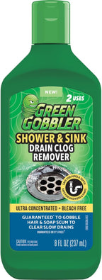 Green Gobbler Ultra Concentrated Drain Clog Remover & Cleaner | Powerful Hair, Grease & Soap Dissolver for Bathroom, Kitchen, Shower, Sink & Toilet | Safe for Pipes & Septic Systems