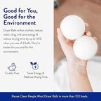 The Clean People 100% New Zealand Wool Dryer Balls - 6 Pack - for Laundry, Fabric Softening, Anti Static, No Lint, Odorless and Reusable