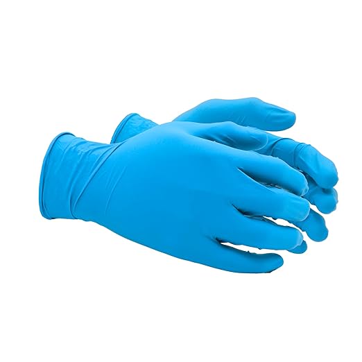 SHOWA 7500PF Sustainable EBT Latex-Free, Powder-Free, Nitrile Disposable Single Use Safety Gloves, 4 Mil, 9.5" Length, Large (1 Box/100 Gloves)